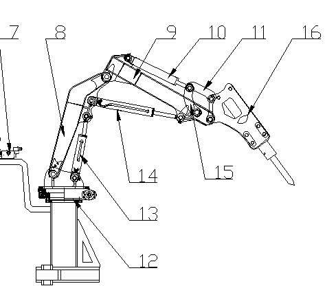 煤礦用液壓破碎機動臂機構